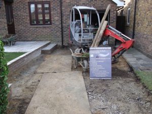 Start of a new driveway construction